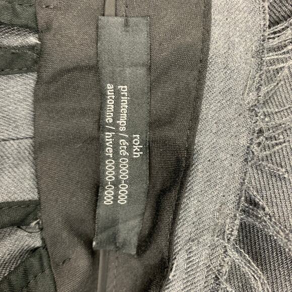 ROKH Size S Grey Twill Raw Edge Dress Pants - Picture 6 of 6